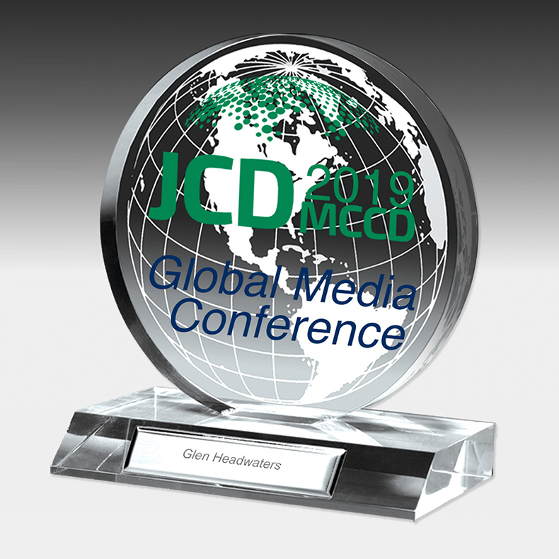 7504G-1S (Screen Print), 7504G-1L (Laser) - Globe Award - 6" Dia 7504G-1S (Screen Print), 7504G-1L (Laser) - Globe Award - 6" Dia